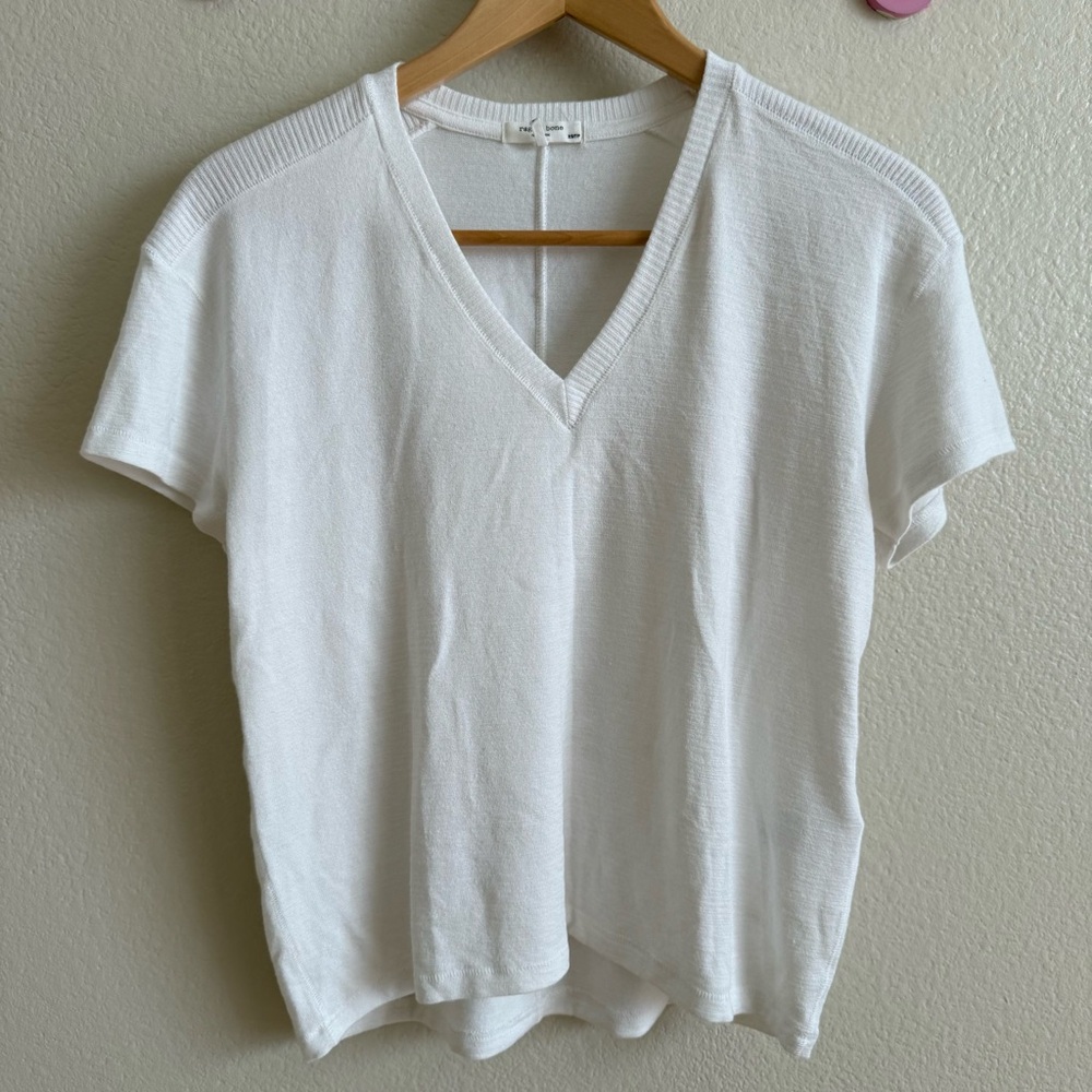 Rag & Bone White V-Neck Women's Top Size XS - Picture 2 of 12